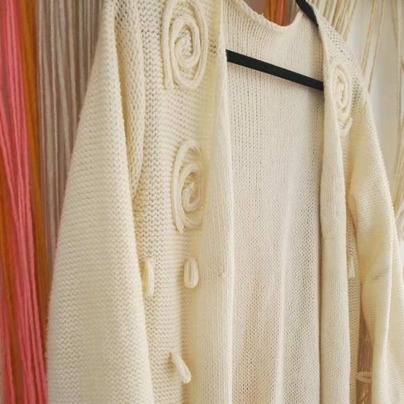 OOAK super long cream cardigan Duster - Picture 2 of 6